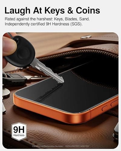 SMARTDEVIL 2 Pack Privacy Screen Protector for iPhone 17 Pro Max, Anti-Spy | Military-Grade Shatterproof Protection, Tempered Glass Film , 9H Hardness, Fast & Easy Installation, Case Friendly Design thumbnail 6