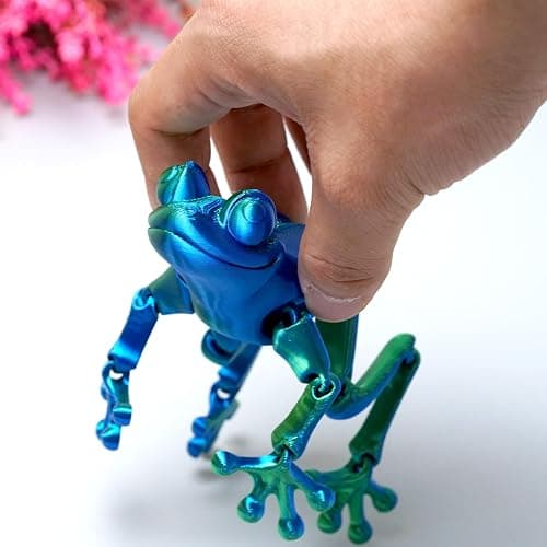 LUYUCUBE 3D Printed Frog Model,Flexible Realistic Articulated Animal Fidget Toys,Mystery Figurines Gifts for Easter,Executive Desk Funny Décor and Festival Collectible,Easter Basket Stuffers (GB) thumbnail 4