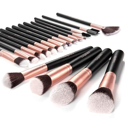 Makeup Brushes AMMIY Makeup Brushes Sets 18-Piece Rose Golden Make-up Brush Sets Premium Synthetic Wood Handle Face and Eye Brushes for Foundation, Powder, Concealers, Blush, and Eyeshadow thumbnail 6