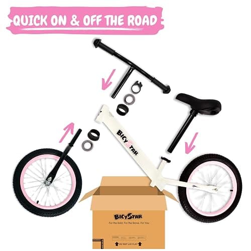 bicystar 16 Inch Kids Balance Bike for 5-8 Year Old, No Pedals, Air Tires, Footrests, Adjustable Height for Big Boys, Girls thumbnail 5