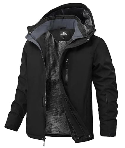 Buyboxs Mens Winter Snow Jacket Waterproof Ski Jackets Snowboard Rain Warm Coat Insulated Hood Fleece Lined - Image 1