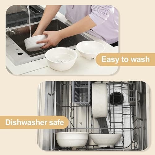 RORBAM Microwave Ramen Cooker,Ramen Bowl Set,Noodle Bowl With Chopsticks and Spoon,College Dorm Room Essentials for Girls for Boys, Apartment Essentials, Dishwasher-Safe,BPA-Free. (white) thumbnail 5
