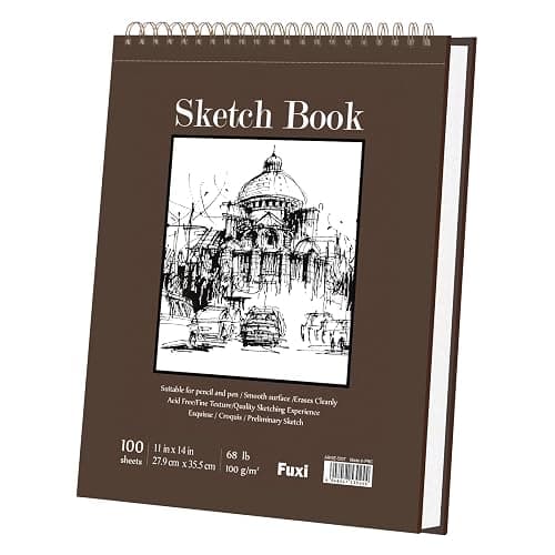 Sketch Book 11 x 14”, 100 Sheets Top Spiral Sketchbook, 68lb /100gsm Drawing Paper Pad, Sketch Pads for Drawing for Adults, Large Sketchbook. - Image 1