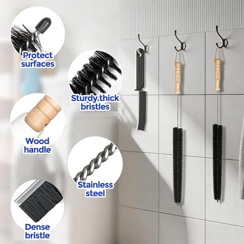 Holikme Dryer Vent Cleaner Kit, 3 Pieces Dryer Lint Brush- Household Supplies 304 Stainless Steel Cleaning Brush Home Essentials Crevice Brush for Lint Trap thumbnail 5