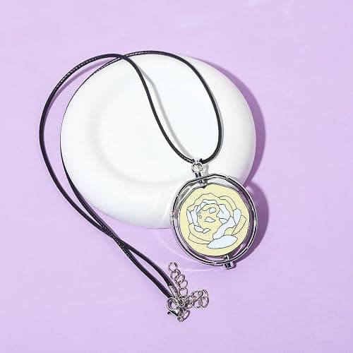 SONGCHANGJEWELRY Elegant Arcane Rose Pendant Necklace - Flip over design with delicately carved flowers - Gift to Witness Love and Friendship thumbnail 7