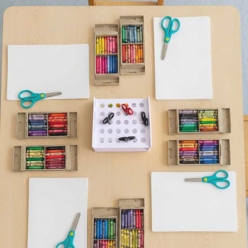 Unittype 30 Holes Scissor Holder White Plastic Scissor Storage Stand Rack Organizer 11 x 10 x 6 Inches Desktop Tool Stand for Classroom Pens Makeup Brushes Barbershop Home Office Craft Supplies thumbnail 7
