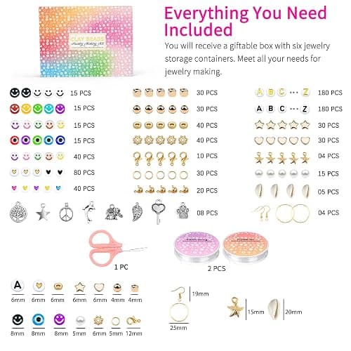 Sistenia 20,000 Pcs Clay Beads Bracelet Making Kit, 120 Colors 6 Boxes Polymer Beads Spacer Heishi Beads & Jewelry Kit with Pendant Charms Elastic Strings, Crafts Gift for Kids Adults thumbnail 3