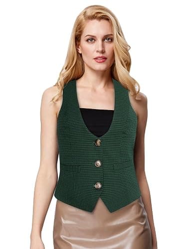 GRACE KARIN Women's Suit Vest Top, Dressy Casual Sleeveless Button Wasitcoat, Fromal Steampunk Blazer For Work Office thumbnail 7
