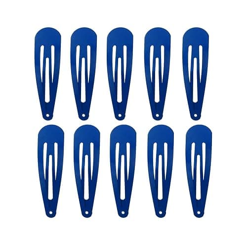 Motanar 50 Pack of Snap Hair Clips Hair Barrettes for Kids, Girls and Women, 50 mm (Blue) - Image 1