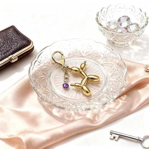 Mecchan Balloon Dog Keychain, Stainless Steel Elegant Golden Bag Charms for Adults thumbnail 8