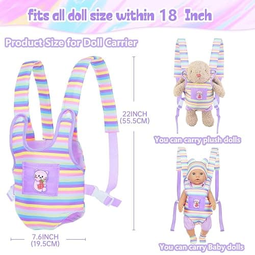 ZITA ELEMENT Baby Doll Carrier for 16-18 Inch Doll, Reborn Baby Doll Carrier with Doll Accessories for Doll Toys, Doll Carrier for Girls and Boys thumbnail 3