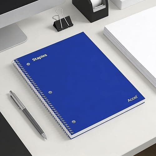 Staples Accel 1-Subject Notebook, 8.5x11 Inch, College Ruled, Blue | 100 sheets for school, office, and everyday note-taking and writing. thumbnail 6
