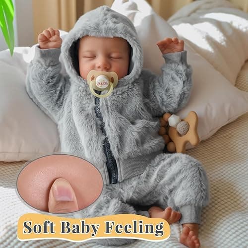 BABESIDE Lifelike Reborn Baby Dolls Silicone Full Body Boys - 17-Inch Real Baby Feeling Realistic-Newborn Baby Doll Full Body Vinyl Real Life Baby Dolls with Toy & Gift Box for Kids thumbnail 3