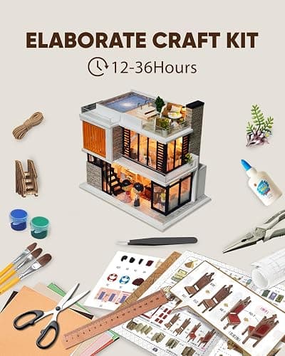 DIY Miniature House Kit, Mini House Kit for Beginners, Mayberry Street Miniatures, Model Building Craft Diorama Kit, Ideal Gifts for Birthday, Christmas(Florence) - Florence thumbnail 5