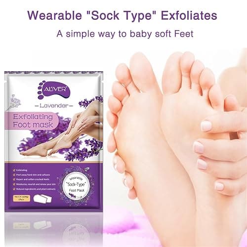 ALIVER Foot Peel Mask 3 Pack, Exfoliator Peel Off Calluses Dead Skin Callus Remover, Baby Soft Smooth Touch Feet-Men Women (Lavender) thumbnail 2