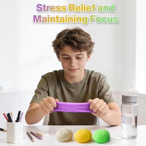 Squishy Dumpling Sensory Toys Mystery Dumpling Squishy Stress Relief Fidget Easter Gifts for Kids & Adults Anxiety Relief Squeeze Toy for Boys and Girls Easter Basket Stuffers for Teens(White) thumbnail 5