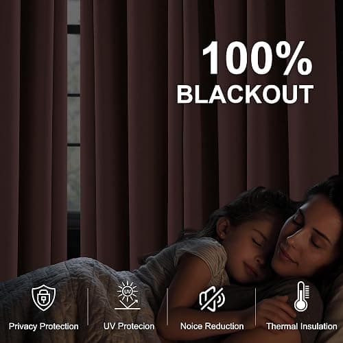 NICETOWN 100% Blackout Pink Curtains 63 Inches Long, W52 x L63, 2 Panels | Rod Pocket Light Blocking Window Treatments, Home Decor Thermal Insulated Drapes for Girls Room thumbnail 4