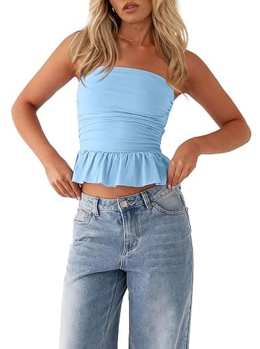 CSDAJIO Ruched Tube Top SIZE XS thumbnail 4