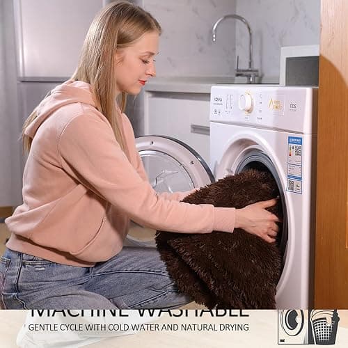 YUSOKI Long Faux Fur Throw Blanket for Sofa Couch,2 Layers,2.1lb,All Ages,Home Decoration, (Brown,50" x 60") thumbnail 6