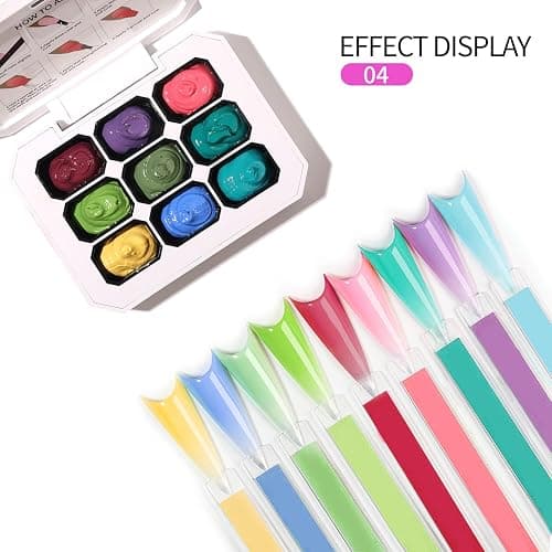 AOBOO Ombre Gel Nail Polish Nail Sponges for Ombre 9 Series Colorful Blush Effect Pat Painting Gradient Blooming Gel for Ombre Nails Multistyle French Manicure Nail Art DIY Home (A4, 1) thumbnail 3