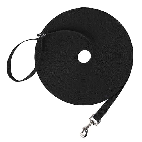 Hi Kiss Dog/Puppy Obedience Recall Training Agility Lead - 15ft 20ft 30ft 50ft 100ft Leash Great for Training, Play, Camping, or Backyard Black - Image 1
