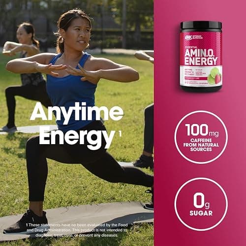 Optimum Nutrition Amino Energy - Pre Workout with Green Tea, BCAA, Amino Acids, Keto Friendly, Green Coffee Extract, Energy Powder - Strawberry Lime, 9.5 Ounce, 30 Servings (Packaging May Vary) thumbnail 4