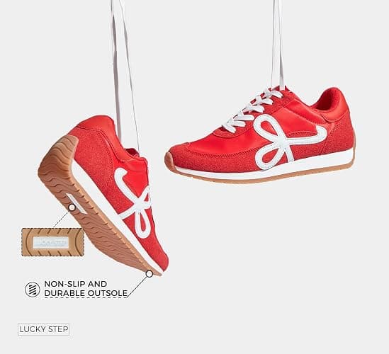 LUCKY STEP Women's Fashion Sneakers Trendy Stylish Low Top Classic Retro Casual Ladies Comfortable Running Walking Shoes thumbnail 6