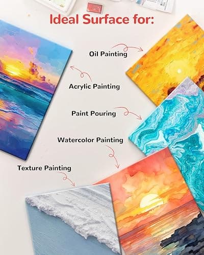 BAKEYBA 100 Pack 5x7 Inch Small Painting Canvas Boards for Kids Blank Canvas Panels White 100% Cotton for Acrylics Oil Watercolor Tempera Paints Art Class Supplies thumbnail 5