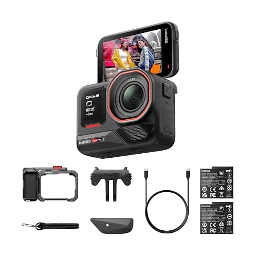 Insta360 Ace Pro 2 Xplorer Bundle Dual Battery- 8K Waterproof Action Camera Co-Engineered with Leica, 1/1.3" Sensor, Dual AI Chip, Leading Low Light, Superior Audio, Flip Screen & AI Editing for Vlogs - Image 1