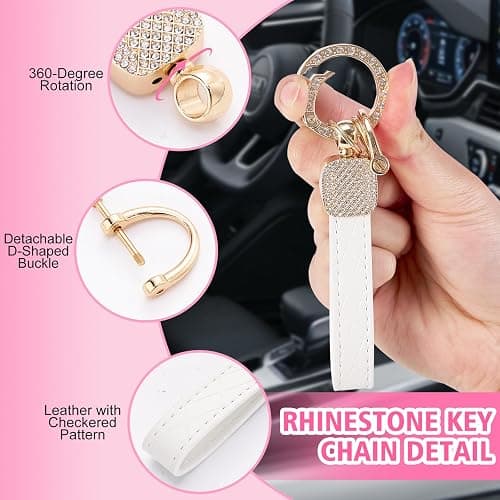 Rislobx Key Fob Cover Fit for Chevy Key, Car Key Case Protector with Diamond Edge for Volt Bolt Spark Equinox Traverse Trax (Diamond G-White) thumbnail 6