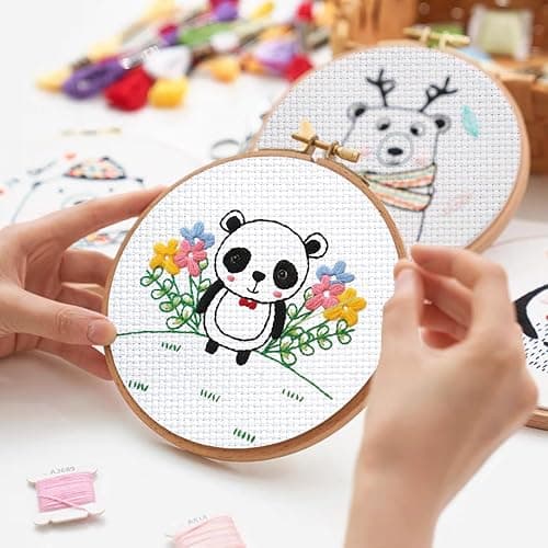 10 PCS White Aida Cloth 14 Count Cross Stitch Fabric (7×7 Inch) | Pre-Cut Squares Fabric for Craft Embroidery, Handmade Needlework, DIY Handicrafts thumbnail 4