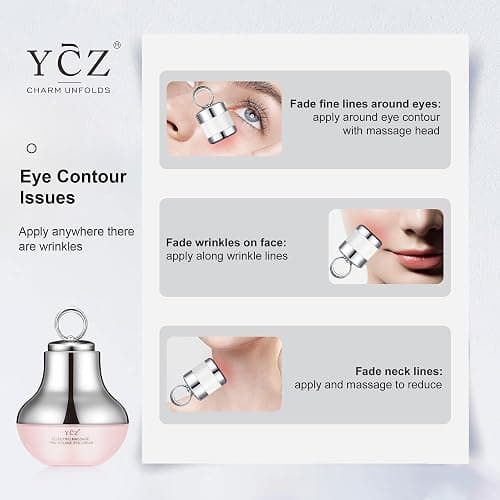 Ycz Electric Massage Eye Cream for Dark Circle, Firm and Smooth of Fine Lines, Tired Eye Refreshment with Gentle Vibration, for Anti-Wrinkle, Firming, Moisturizing thumbnail 6