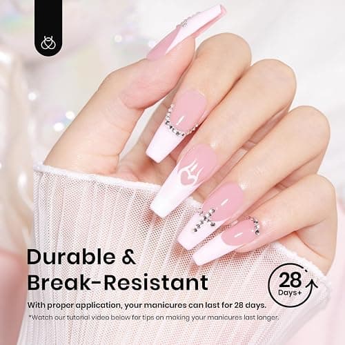 Beetles Coffin Long Gel Nail Tips –Pre-Etched Half Matte Full Cover, 288 Pieces, Pre-Shaped in 12 Sizes for Press-On Extensions thumbnail 6