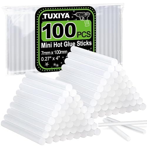 TUXIYA 100 Pack Mini Hot Glue Sticks,0.27"×4" Glue Gun Sticks | Clear Mini Glue Sticks for Hot Glue Gun, Quick Bonding for Crafting & DIY, Arts and Crafts - Image 1