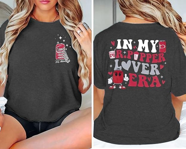 Drinks Oversized Shirt Women Funny Saying Graphic Tees Vintage Drinks Lover Short Sleeve Tops thumbnail 2