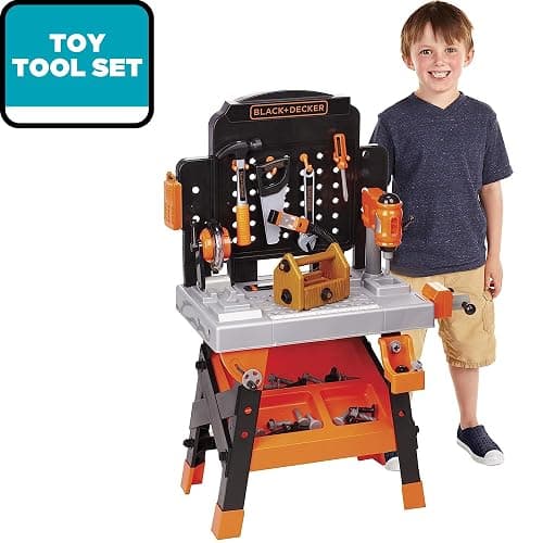 JAKKS Pacific Black+Decker Kids Workbench - Power Tools Workshop - Build Your Own Toy Tool Box – 75 Realistic Toy Tools and Accessories [Amazon Exclusive] thumbnail 2