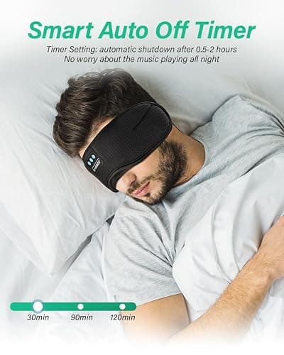 LC-dolida Sleep Headphones, White Noise Bluetooth Sleep Mask 3D Wireless Eye Mask Sleeping Headphones, Sleep Mask with Bluetooth Headphones for Side Sleepers Travel Yoga, Cool Gifts thumbnail 7