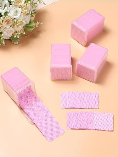 TEOYALL Lint Free Nail Wipes, 400 PCS Non-Woven Fabric Nail Cleaning Pads Pink Lash Extensions Glue Cleaning Wipes Salon Supplies thumbnail 6