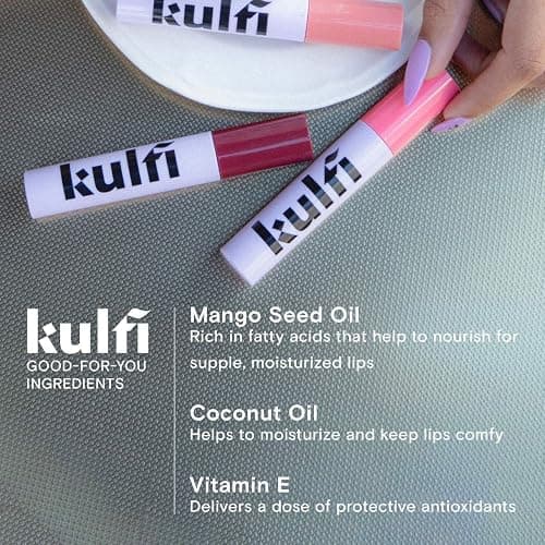 Kulfi Lassi Lips Staining Lip Oil, | Color: Sweet - cool dusty pink | Long-Lasting Moisturizing with Mango Seed Oil, Coconut Oil, Vitamin E, High Shine Finish, 0.12 oz / 3.8 mL thumbnail 8