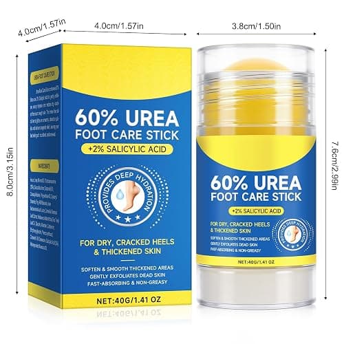 60% Urea with 2% Salicylic Acid Urea Foot Care Stick, Foot Cream Moisturizer for Dry Cracked Feet, Knees, Elbows, Hands,Moisturizes and Hydrates the Dry Skin,Callus Remover & Skin Softener -1.41oz thumbnail 8