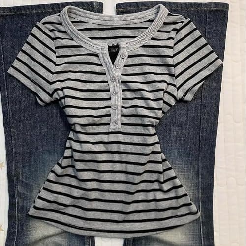 Y2k Grunge Shirts Alt Emo Clothes Women Whimsical Goth Short Sleeve Top Vintage Graphic Tees 2000s Tops Teen Girls thumbnail 3
