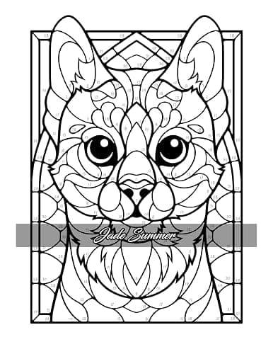 Color by Number Animals: Adult Coloring Book with Cats, Dogs, Birds, Butterflies, Horses, Sloths, and Many More for Stress Relief and Relaxation thumbnail 31