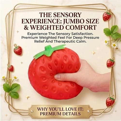 Giant Strawberry Squishy, Squishy Strawberry, Realistic Strawberry Model Party Favor Slow Rise Pressure Release, Realistic Glossy Dragon Desk Decor, Soft Squeeze Relief (One 5 Inch) thumbnail 4