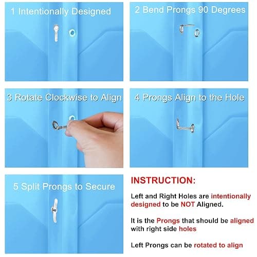 Youngever 6 Pack Heavy Duty Plastic Two Pocket Folders with 3 Prongs, Metal Prongs Fastener, Heavy Duty Plastic 2 Pocket Folder (Light Blue) thumbnail 4