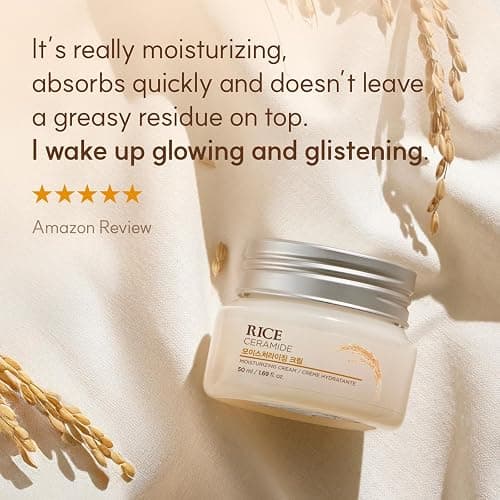 The Face Shop Rice Ceramide Cream, Hydrating Face Moisturizer, for Dry & Combination Skin, Lightweight, Fast-absorbing, 1.69 fl. oz. thumbnail 5