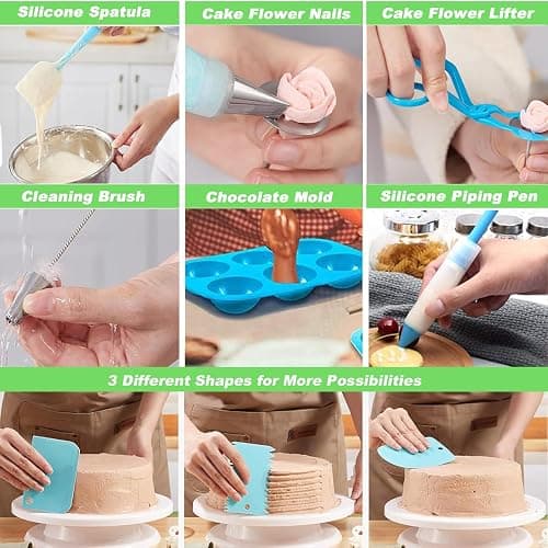 Suuker Cake Decorating Tools Supplies Kit, 236 Pieces Baking Accessories with Storage Case, Frosting Piping Kit, Piping Bags and Tips Set with 36 Numbered Piping Tips, Pastry Bags for Cake thumbnail 8