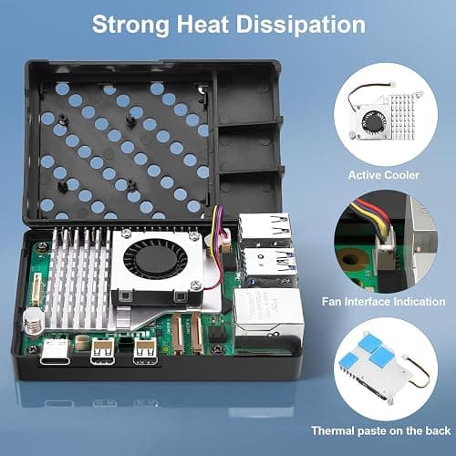 RasTech Raspberry Pi 5 Kit 8GB RAM with Pi 5 Case,Active Cooler,Screwdrive and Pi 5 8GB Board Included thumbnail 5