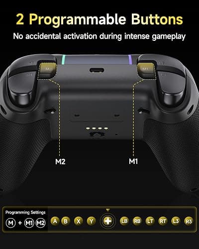EasySMX X05Pro Wireless PC Controller – Quiet-Press Buttons, 2-Stage Impulse Triggers, 2 Programmable Buttons, Hall Joysticks, 1000mAh Battery, 1000Hz Polling Gaming Controller for PC/Switch/Android/iOS thumbnail 7