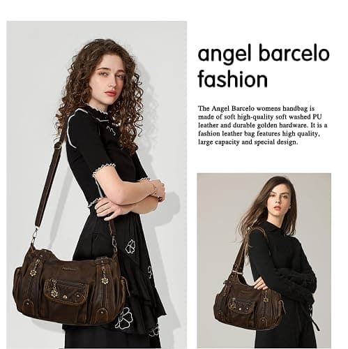 Angel Barcelo Purses for Women Soft PU Leather Shoulder Bag Crossbody Purse and Handbags thumbnail 7