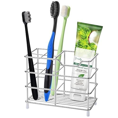 Toothbrush Holders for Bathrooms 304 Stainless Steel Quick Drying Silver | Upgrade Heavy Duty Sturdy Durable Toothpaste Holder Bathroom Organizer Storage Decor Accessories Tooth Brush Holder Caddy - Image 1